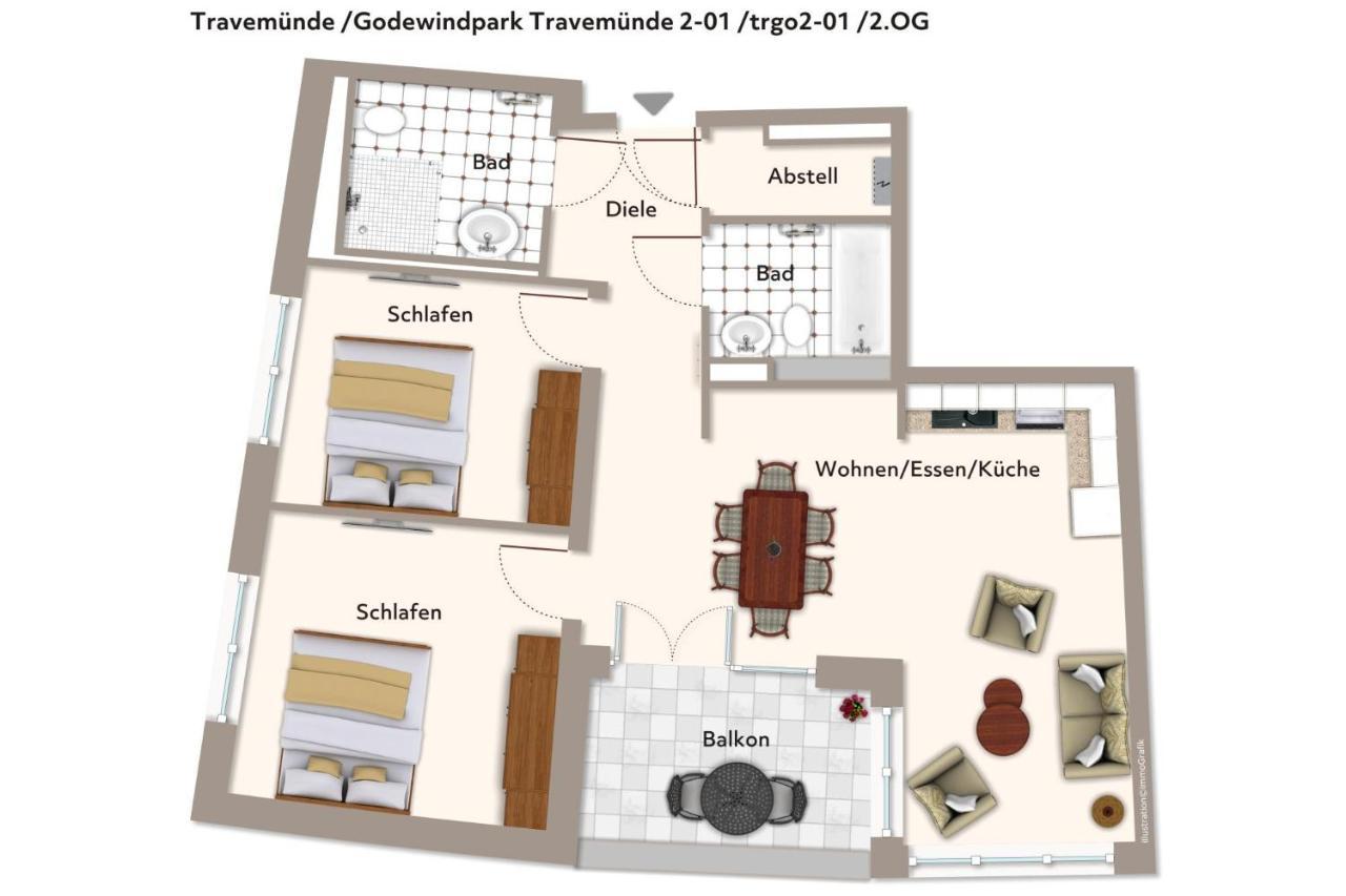 Апартаменты Godewindpark Travemuende Godewindpark Travemuende 2-01 Любек Экстерьер фото